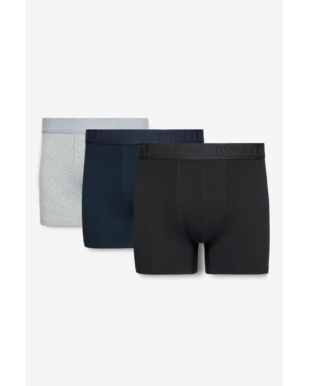 Grimelange Black 3-Pack Mid Waist Boxers for men