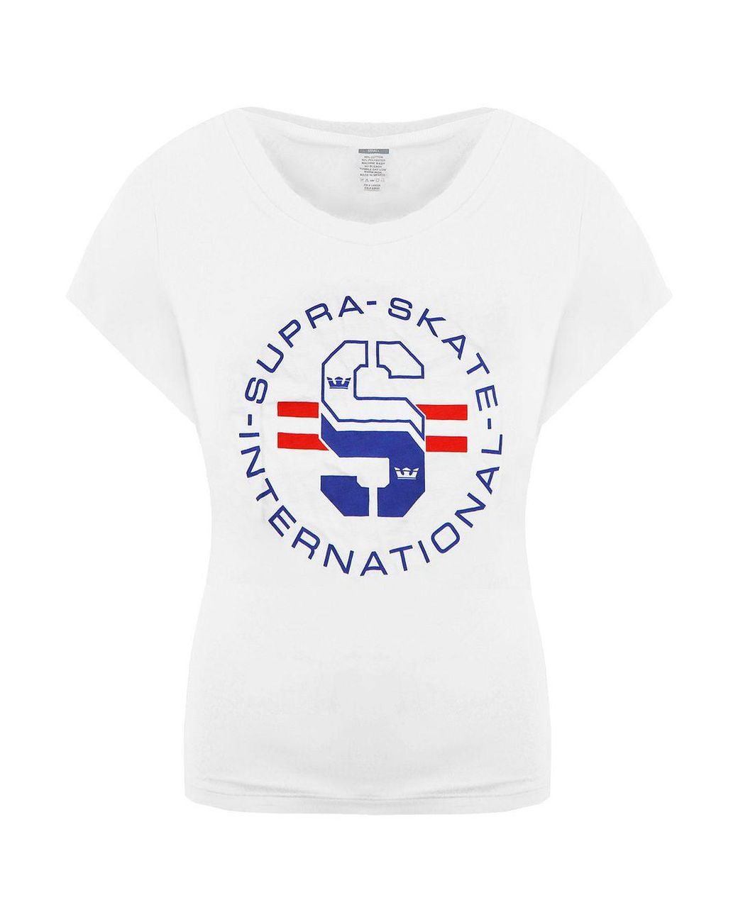Supra White Short Sleeve Round Neck Skate T-Shirt 192233 166 Cotton for men