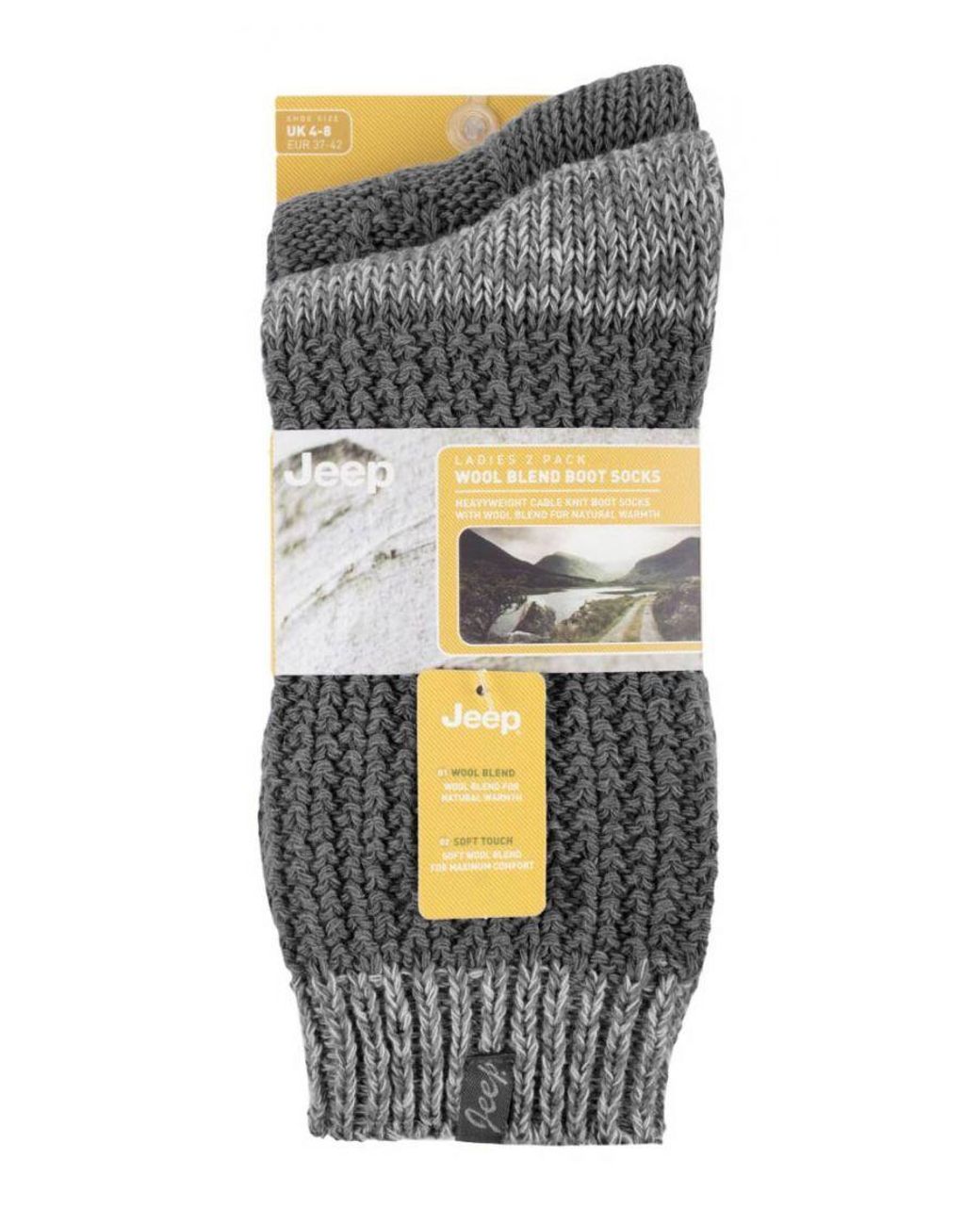 Jeep Gray Ladies Wool Boot Socks