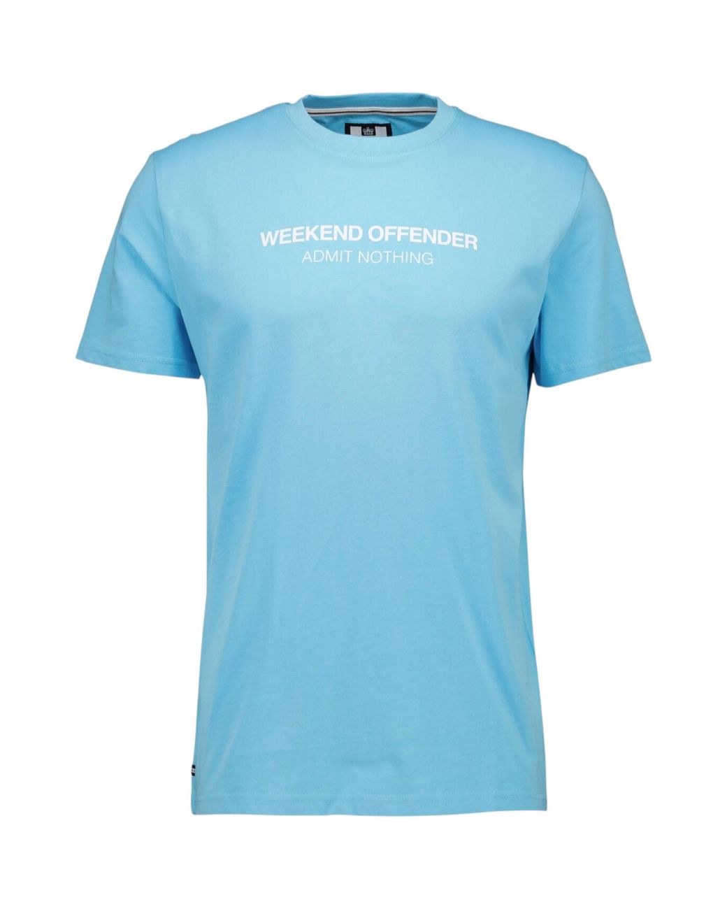 Weekend Offender Blue T Shirts Steinbeck Crew Neck Short Sleeve Cotton Summer for men