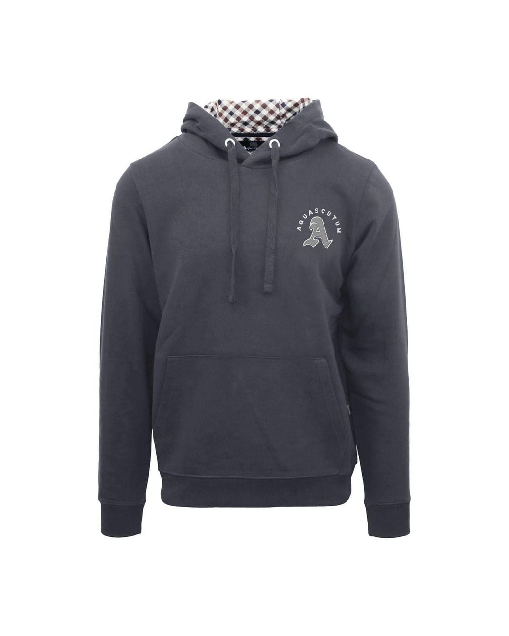 Aquascutum Blue Hooded Neck Long Sleeve Sweatshirt With Kangaroo Pocket for men