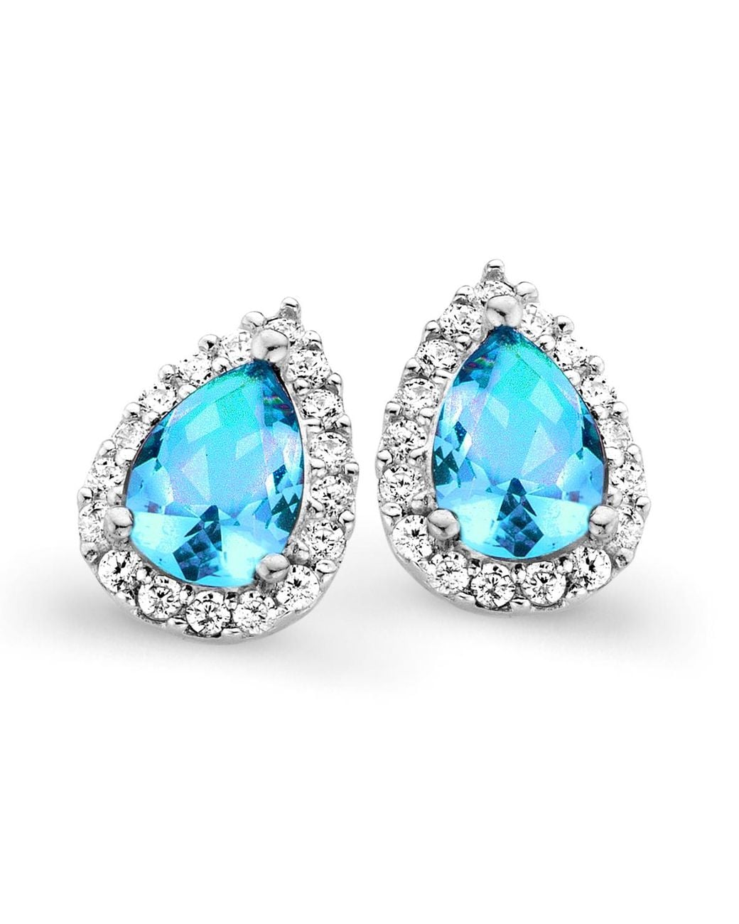 Orphelia Blue 'Enora' 925 Sterling Stud Earrings