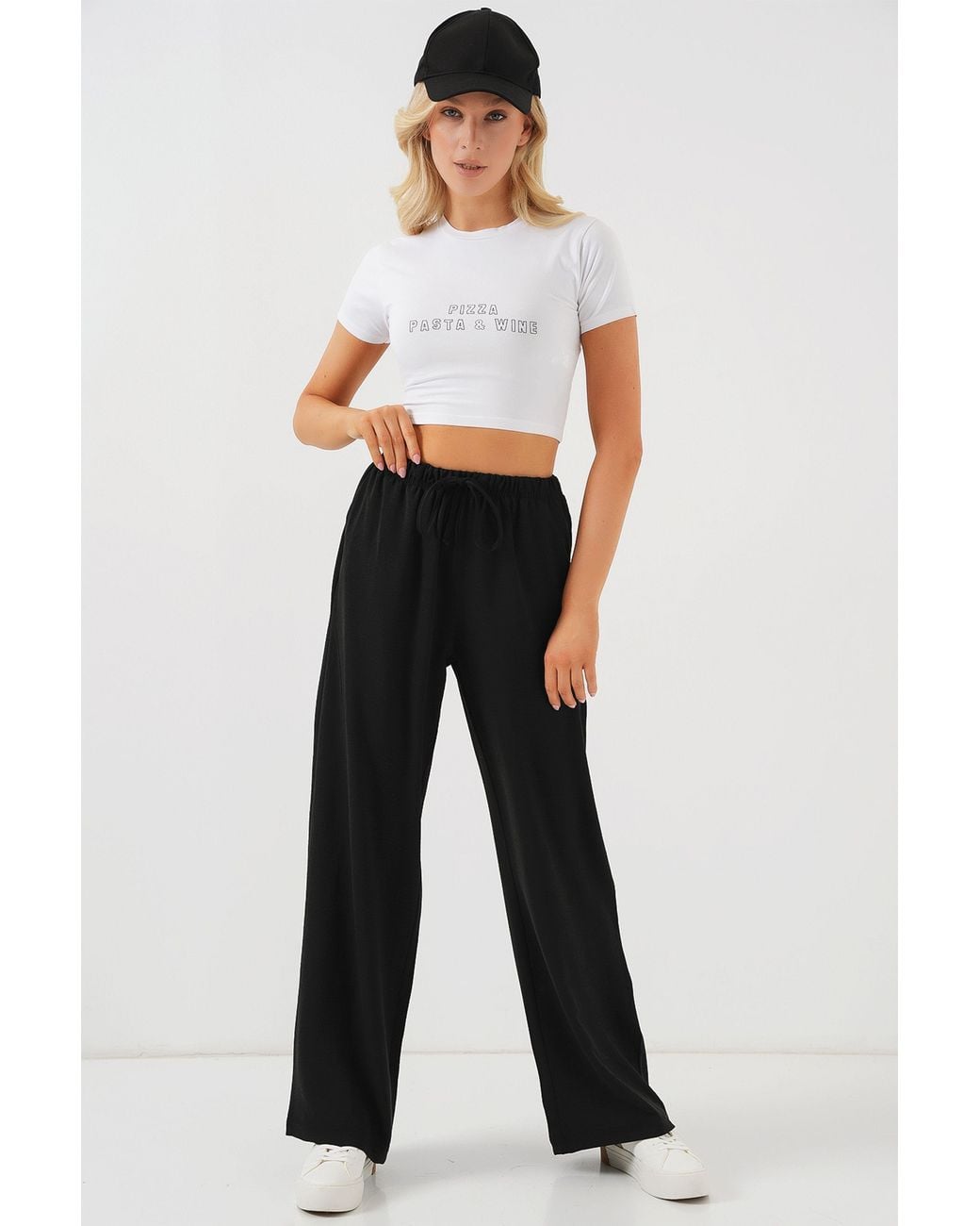 Bigdart White High Waist Relaxed Fit Wide Leg Pants