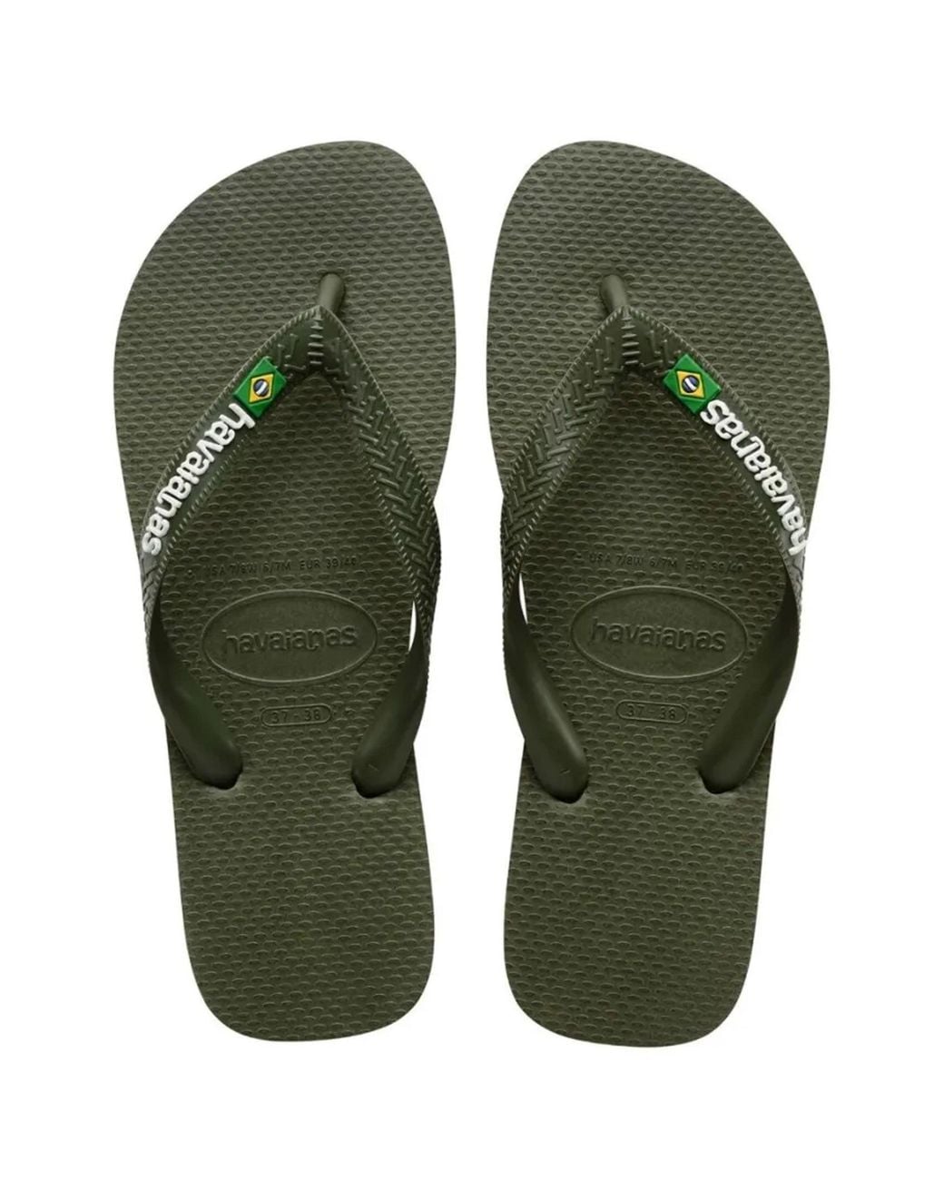 Havaianas Green Brasil Logo Dark Flip-Flops