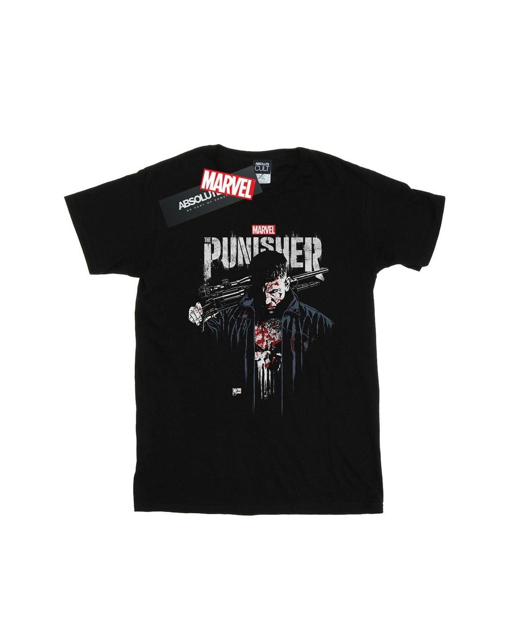 Marvel Black The Punisher Tv Series Frank Castle T-Shirt Cotton for men