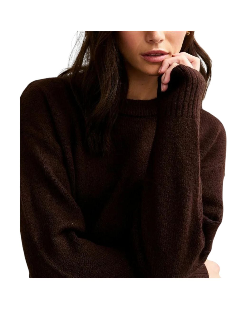 New Look Black Side Slit Jumper Long Sleeve Sweatshirts Crew Neck Knitted Top