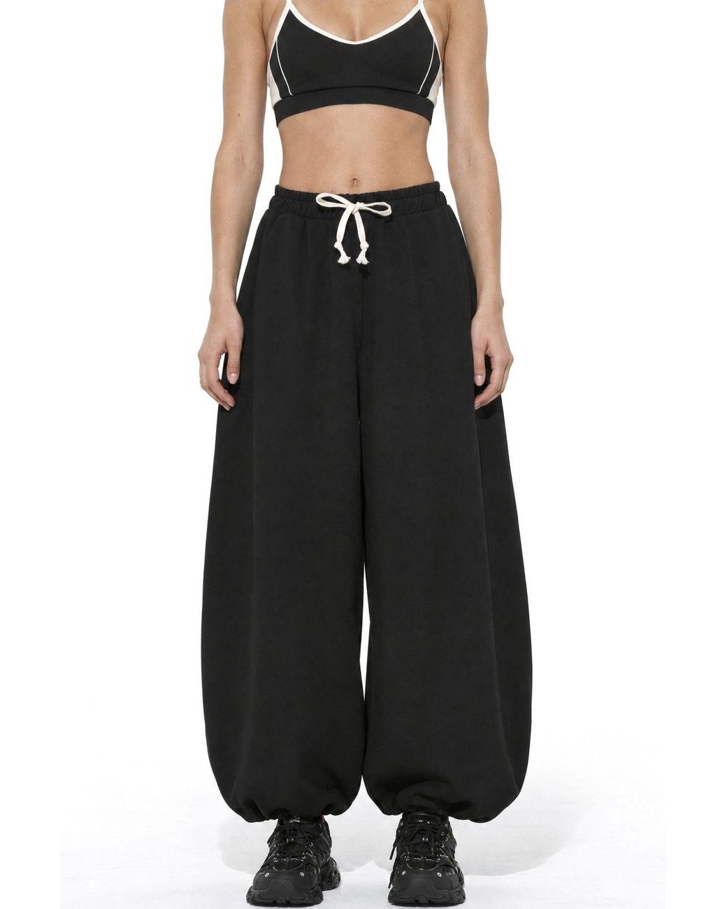 Busem Black Elastic Waist Jogger Pants