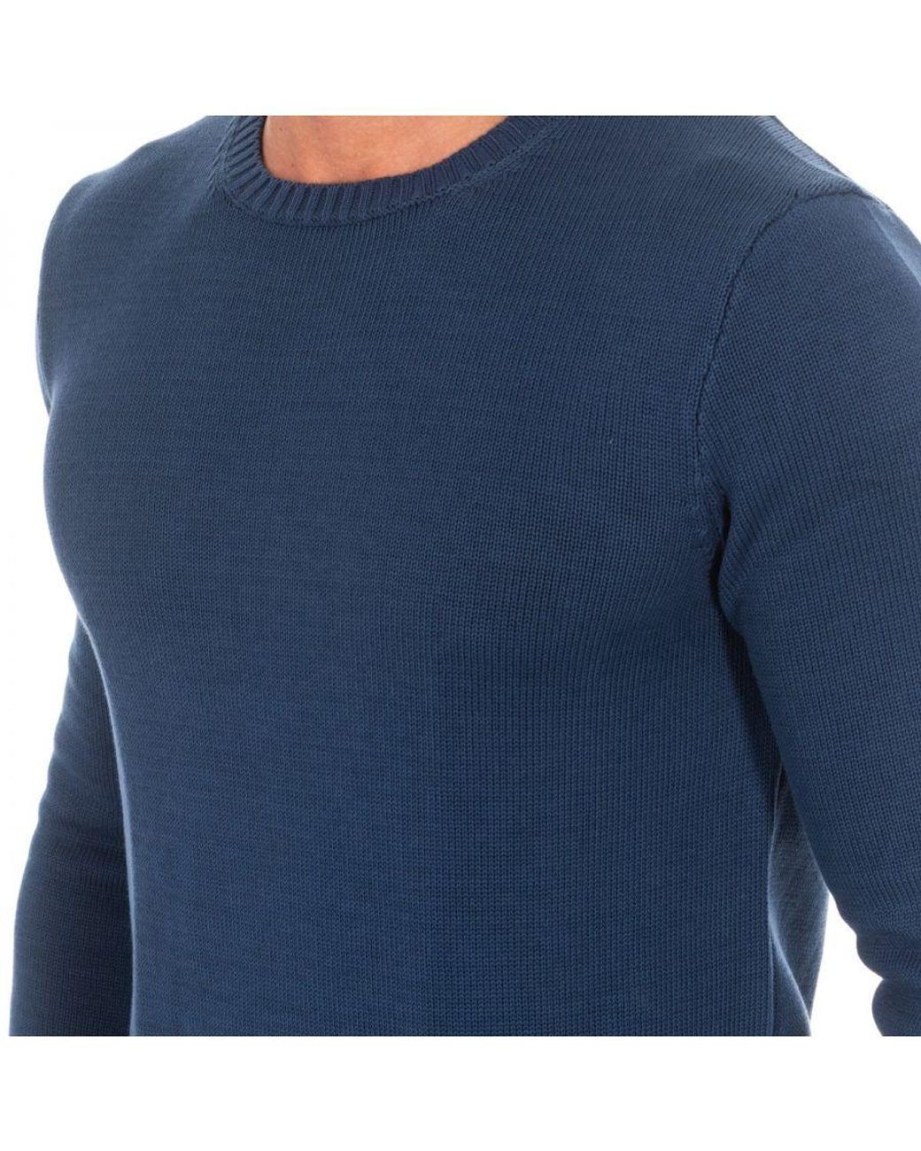 Hackett Blue Long-Sleeved Round Neck Sweater Hm701752 for men