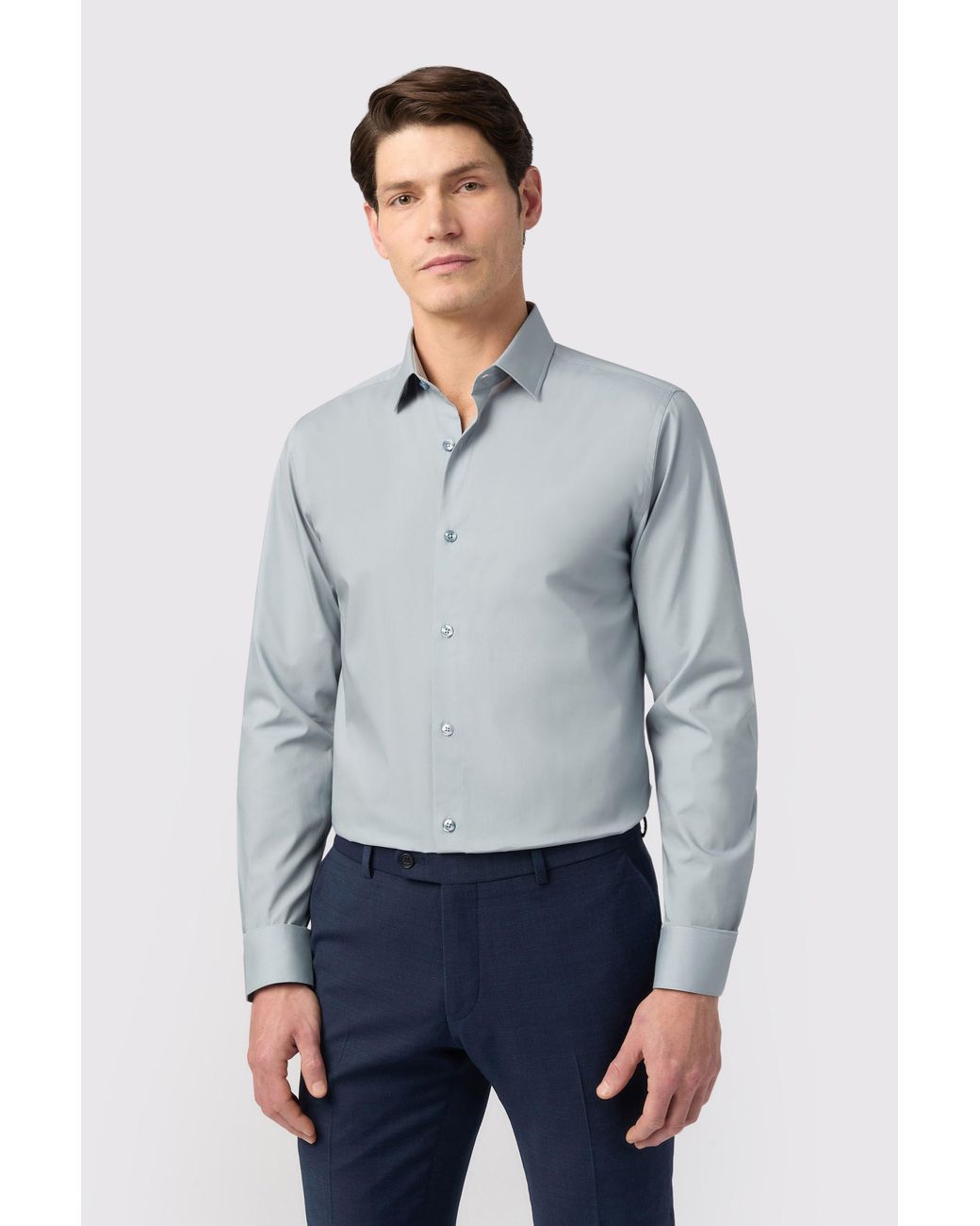 Limehaus Gray Slim Fit Stretch Shirt for men
