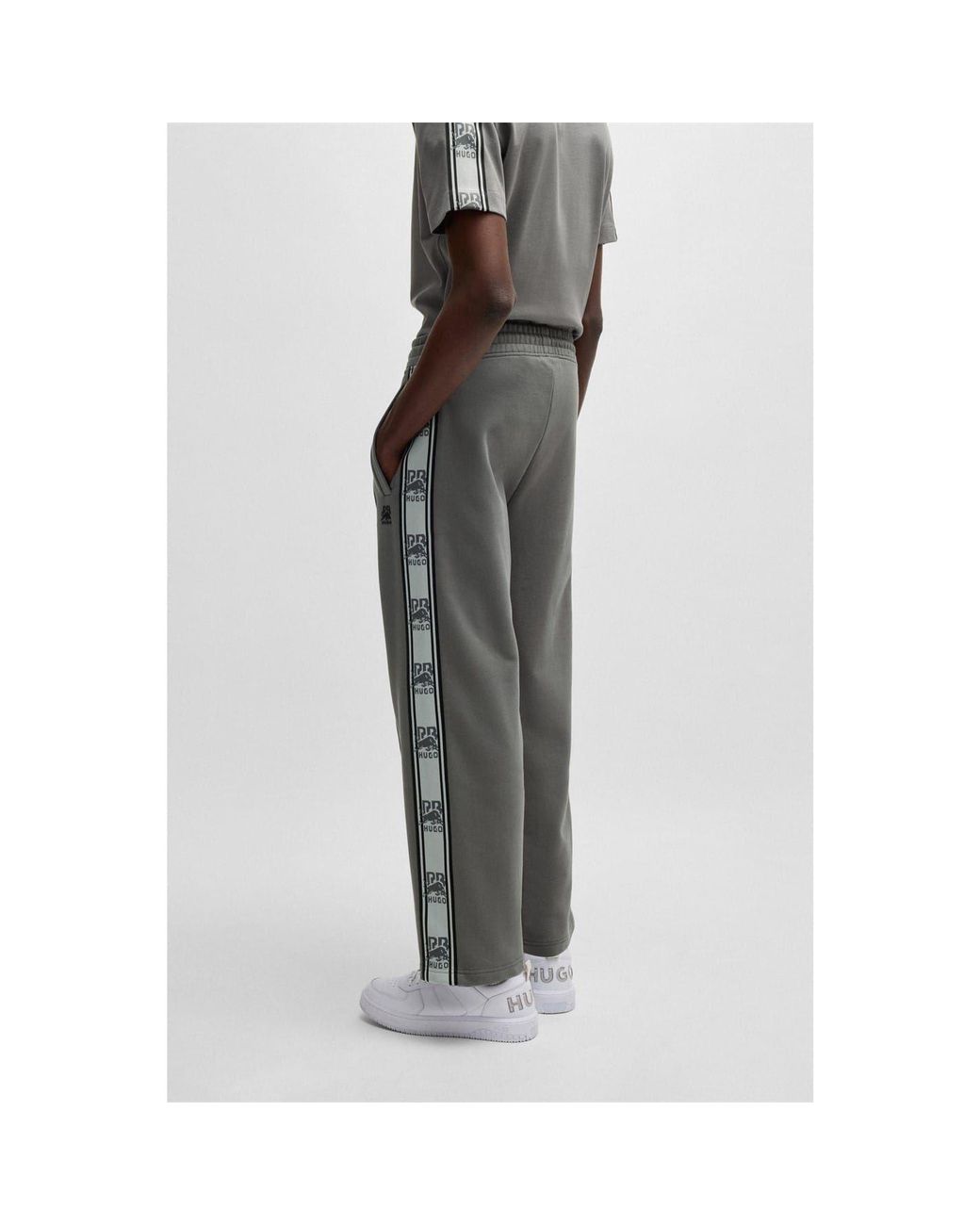 HUGO Gray Tape Tracksuit Bottoms for men