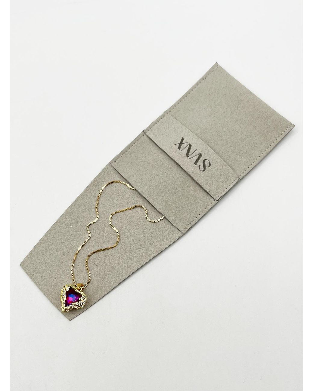 SVNX White Stone Heart Necklace