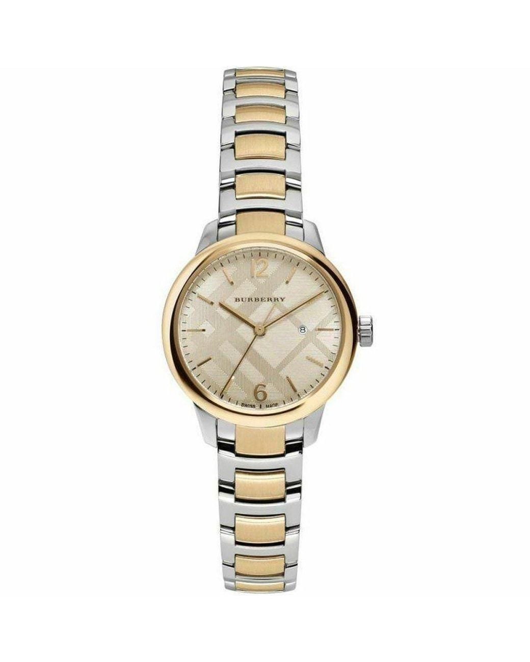 Burberry Metallic Bu10118 Classic Swiss Made Two Tone Watch