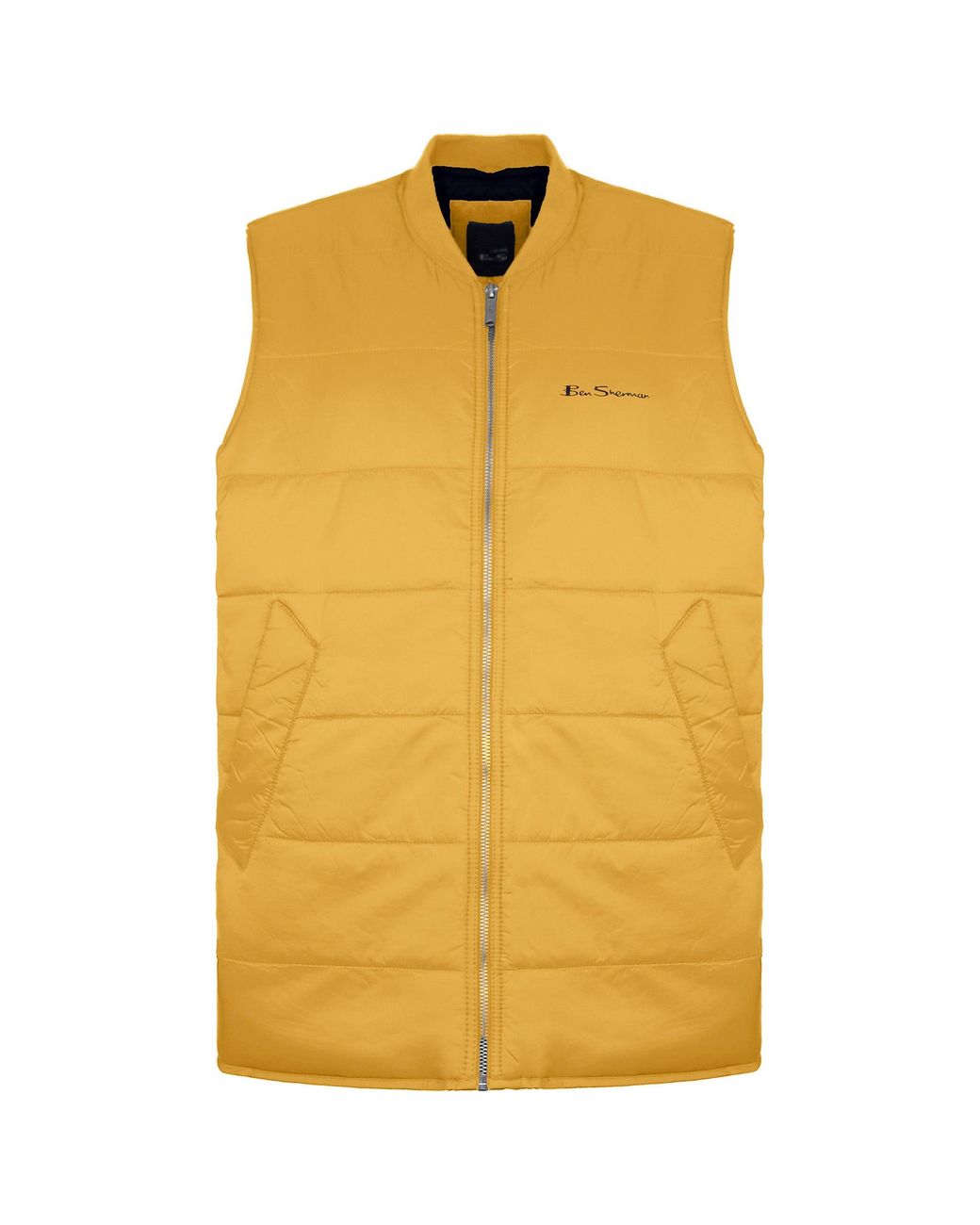 Ben Sherman Yellow Quilted Gilet for men