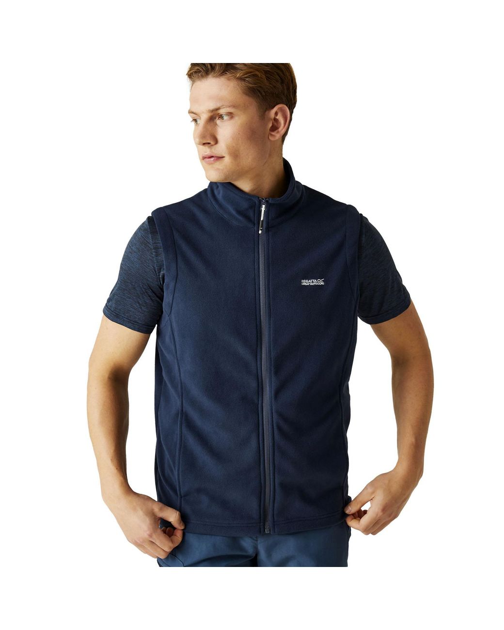 Regatta Blue Tobias Ii Lightweight Outdoor Full Zip Fleece Bodywarmer Gilet for men