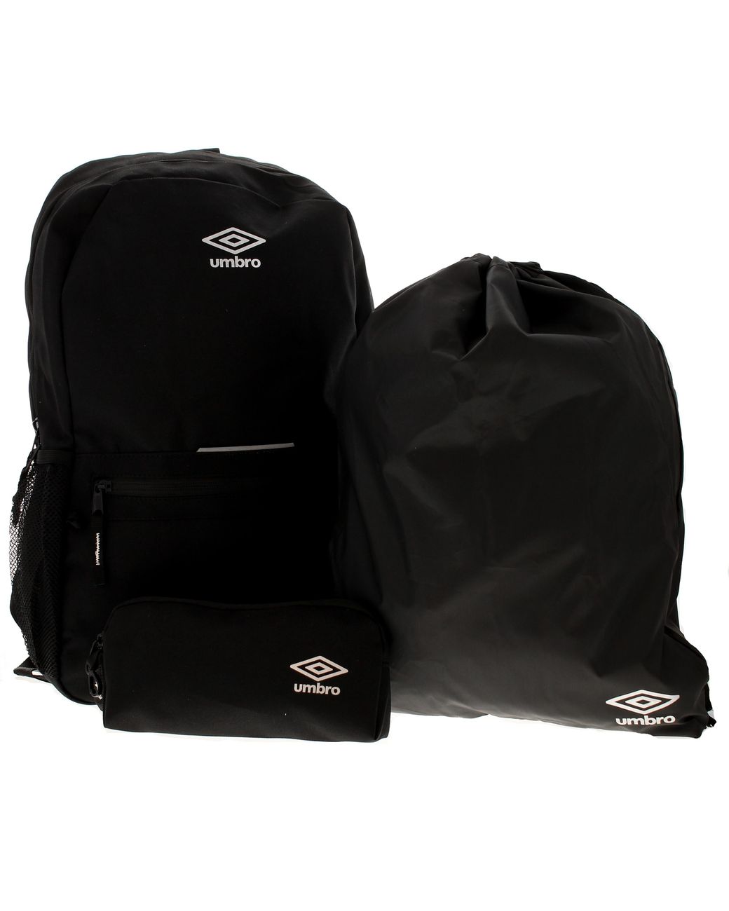 Umbro Black School Backpack Gym Bag Pencil Case Axis Back To Set Textile