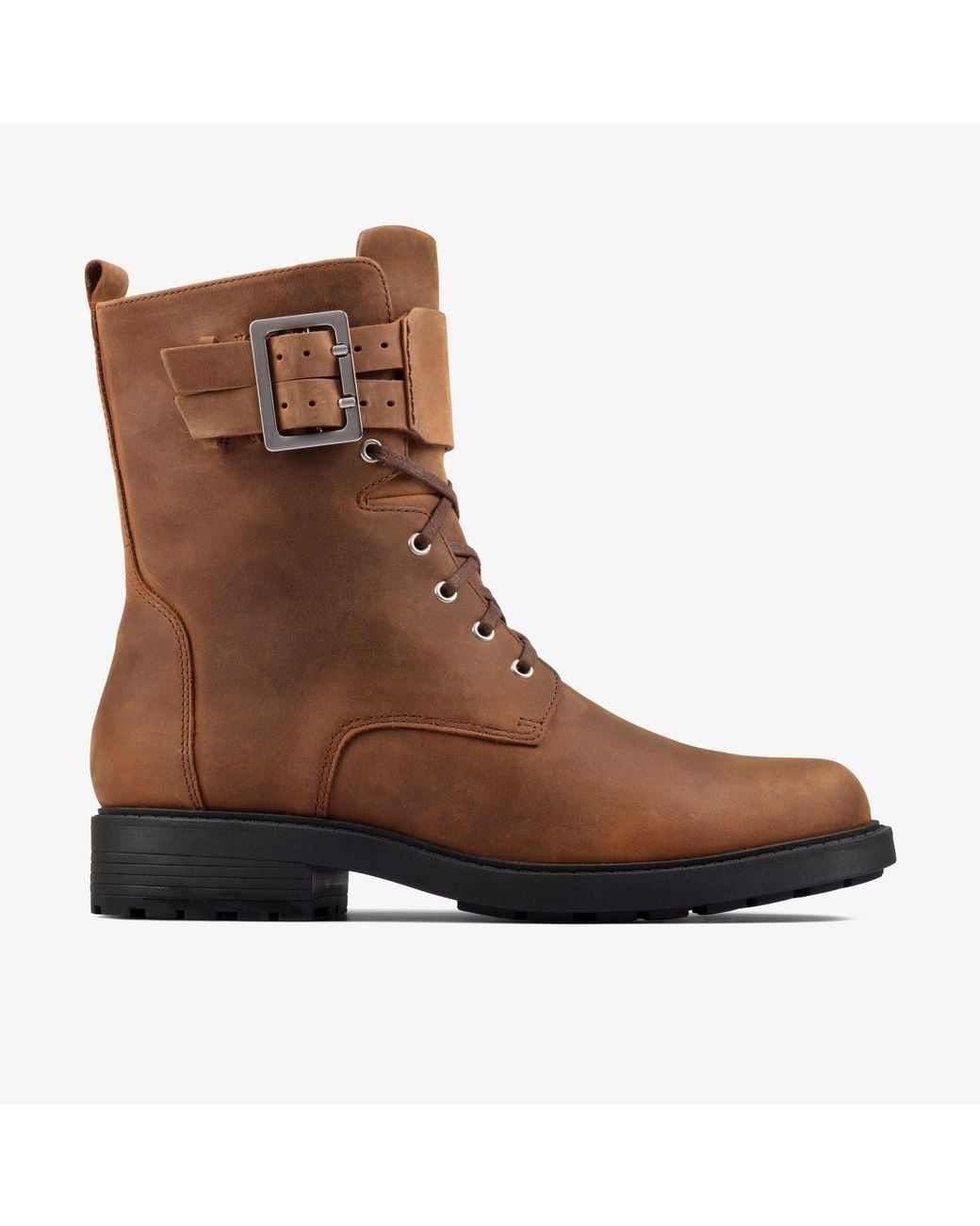 Clarks Brown Orinoco2 Lace Snuff Boots Leather