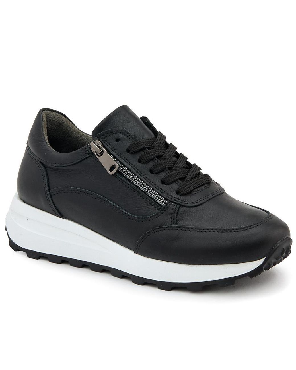Jones Bootmaker Black Bertina Lace-Up Trainers