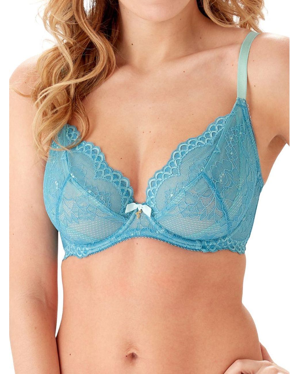 Gossard Blue Superboost Lace Plunge Bra