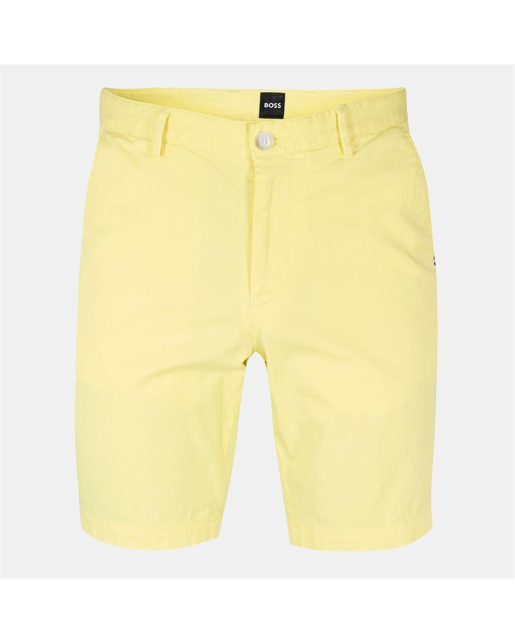 Boss Yellow Slice Solid Bermuda Shorts for men