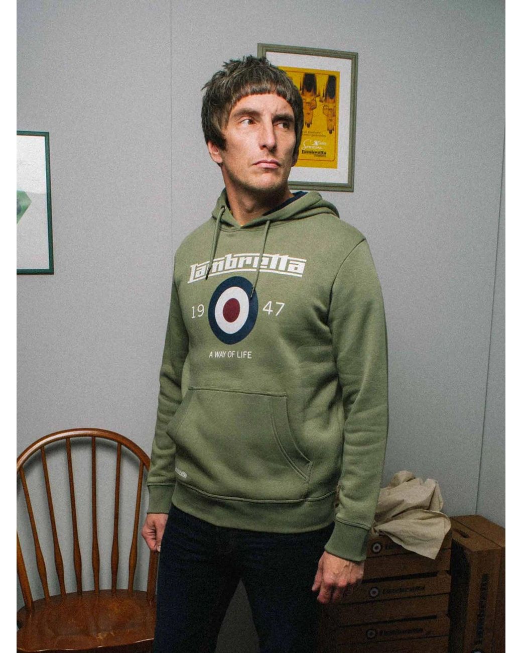 Lambretta Green Target Hoodie for men
