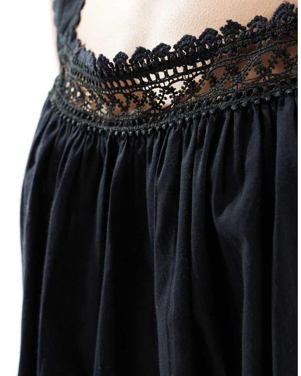 ASOS Black Lace Trim Square Neck Cami Top