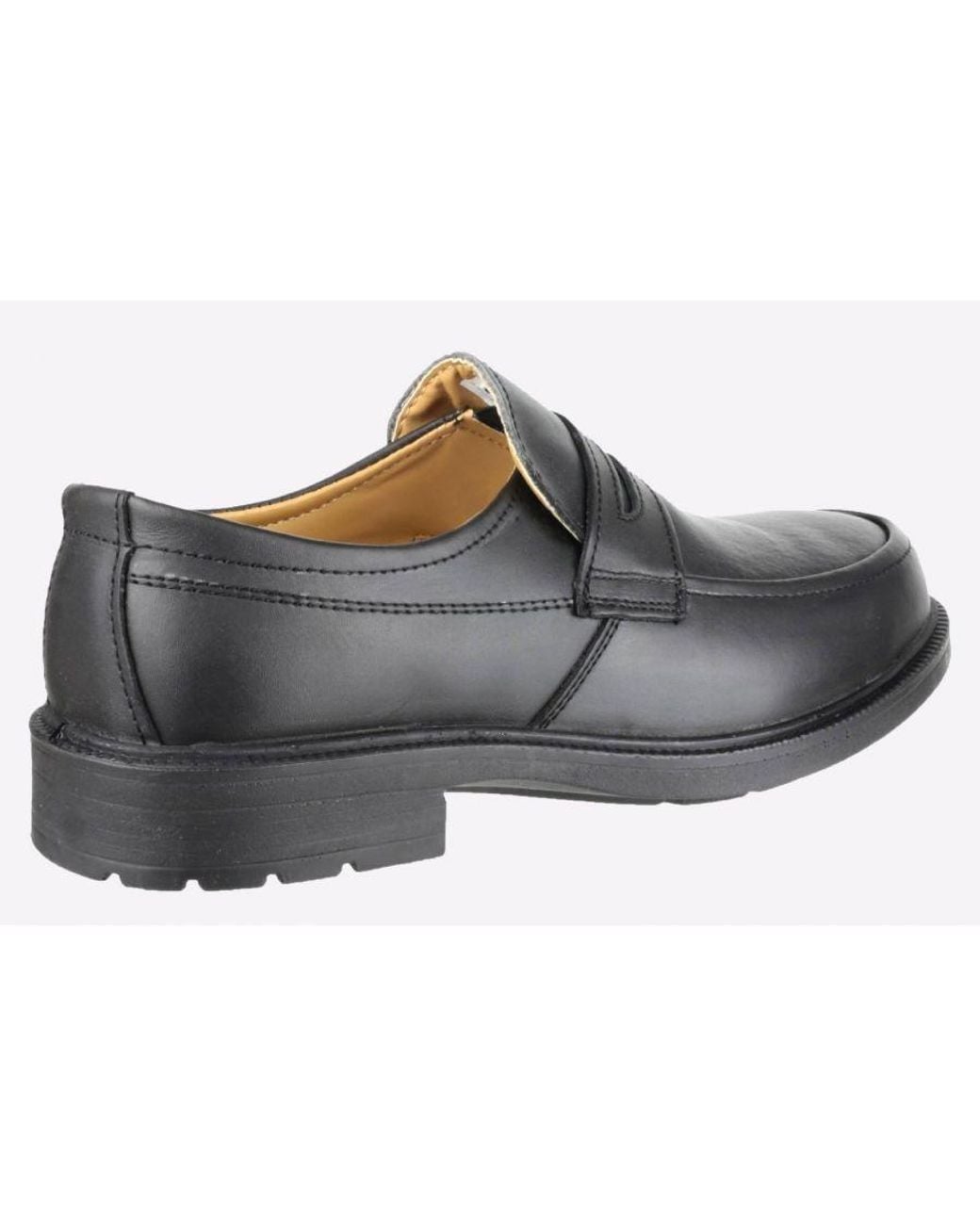 Amblers Safety Black Fs46 Leather Loafers for men