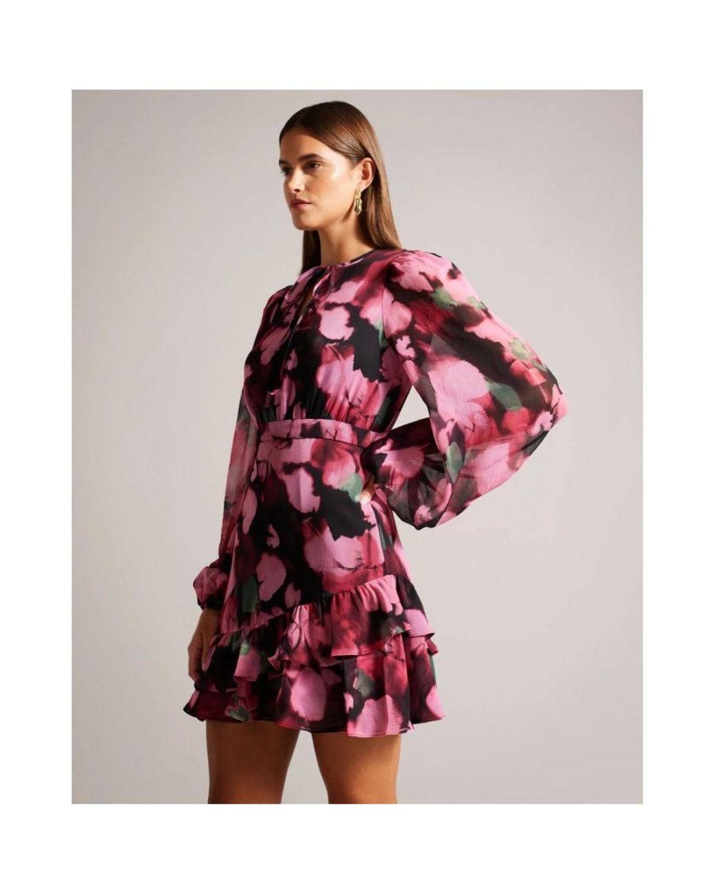 Ted baker pink deals ruffle dress