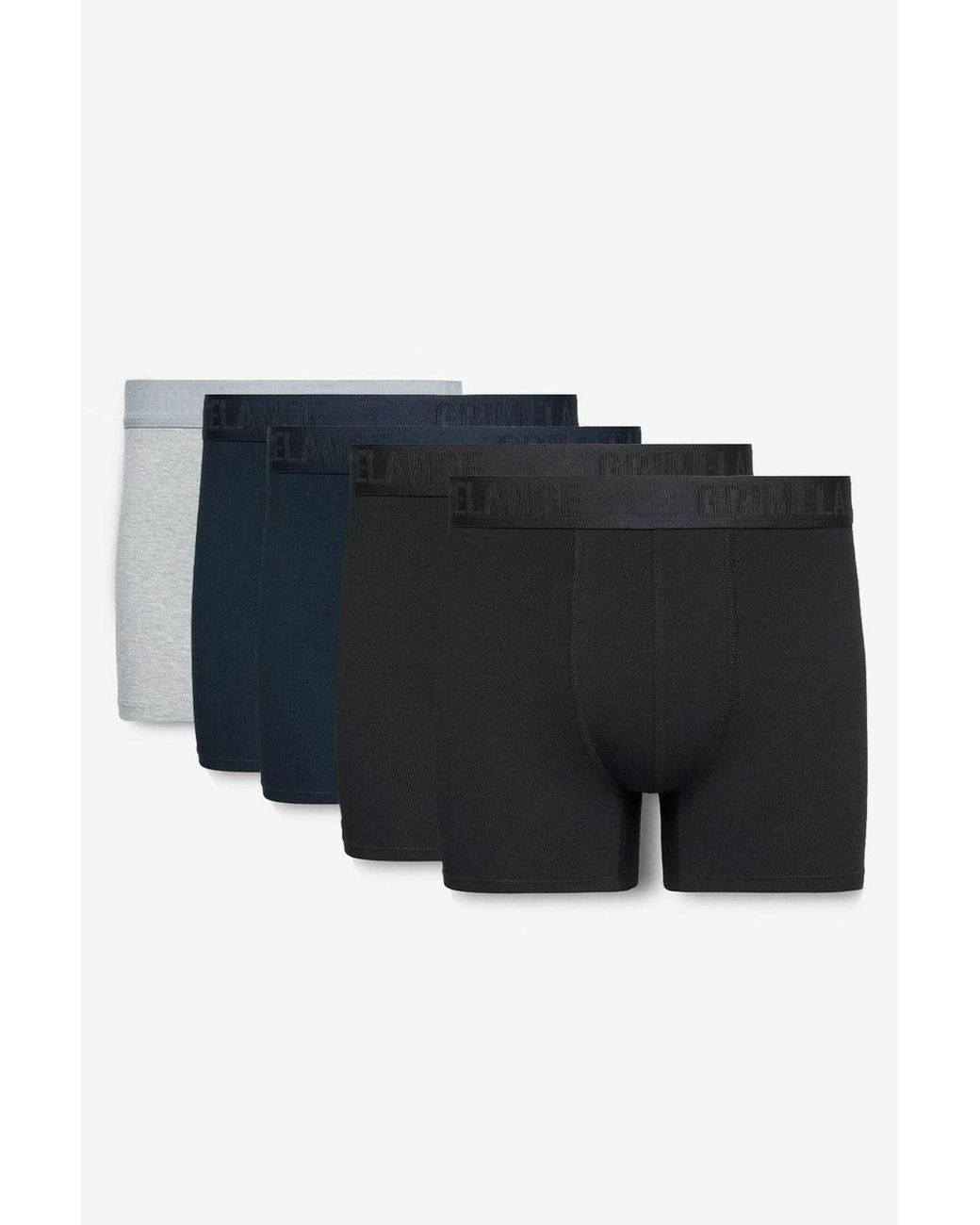 Grimelange Black 3-Pack Mid Waist Jersey Boxers for men