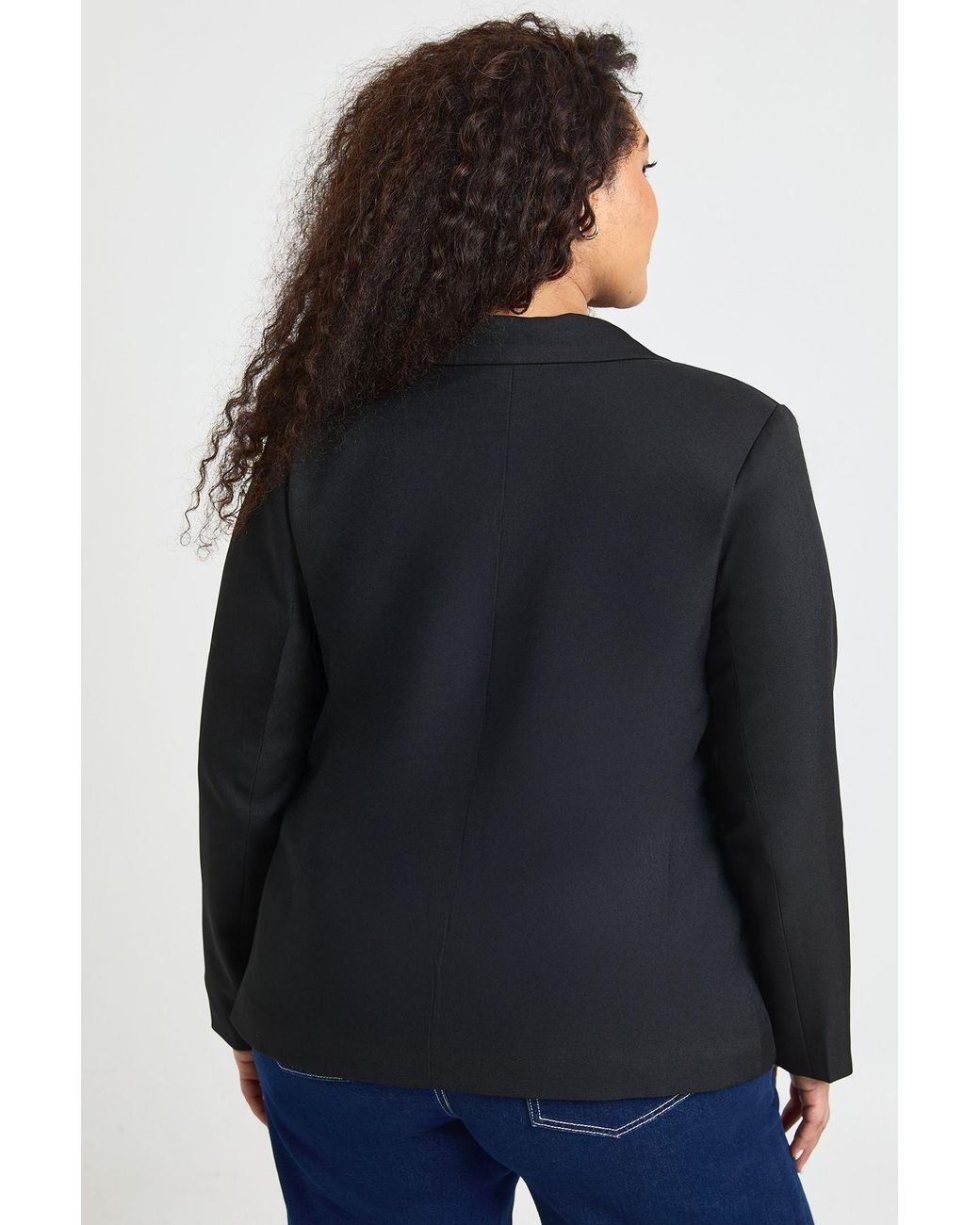 Boohoo Black Plus Trim Single Breasted Blazer
