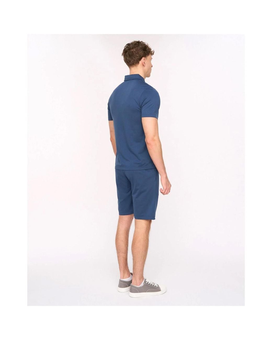 Duck and Cover Blue Medford Pintuck Everyday Polo And Shorts Set for men