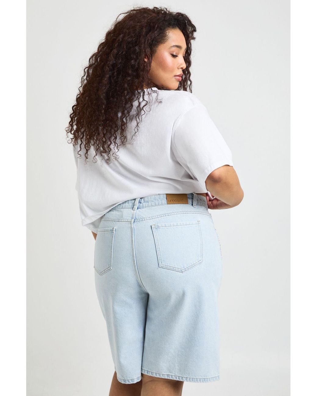 Boohoo Blue Plus Embellished Denim Jorts