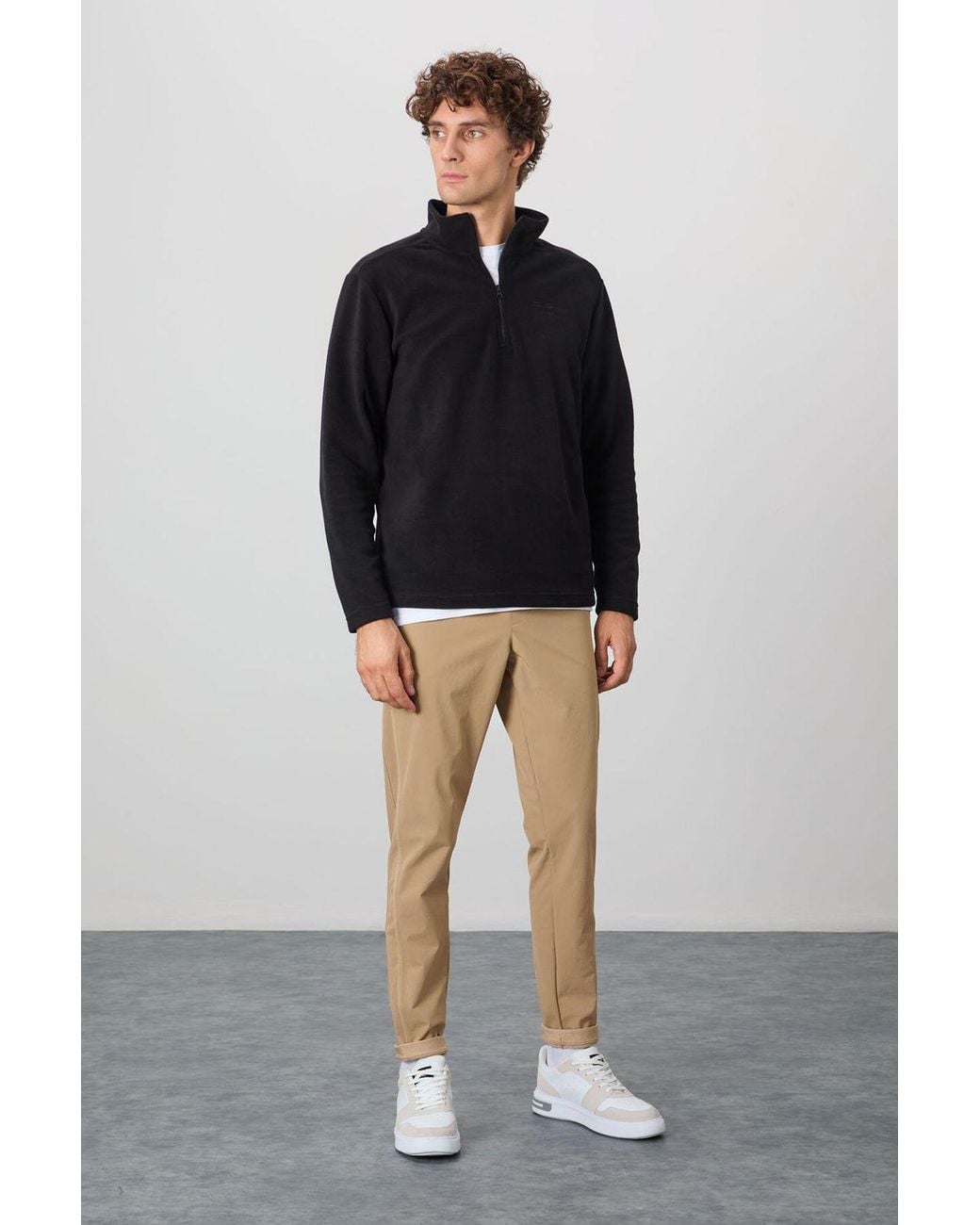 TOMMY LIFE Green Half-Zip Plush Sweatshirt for men