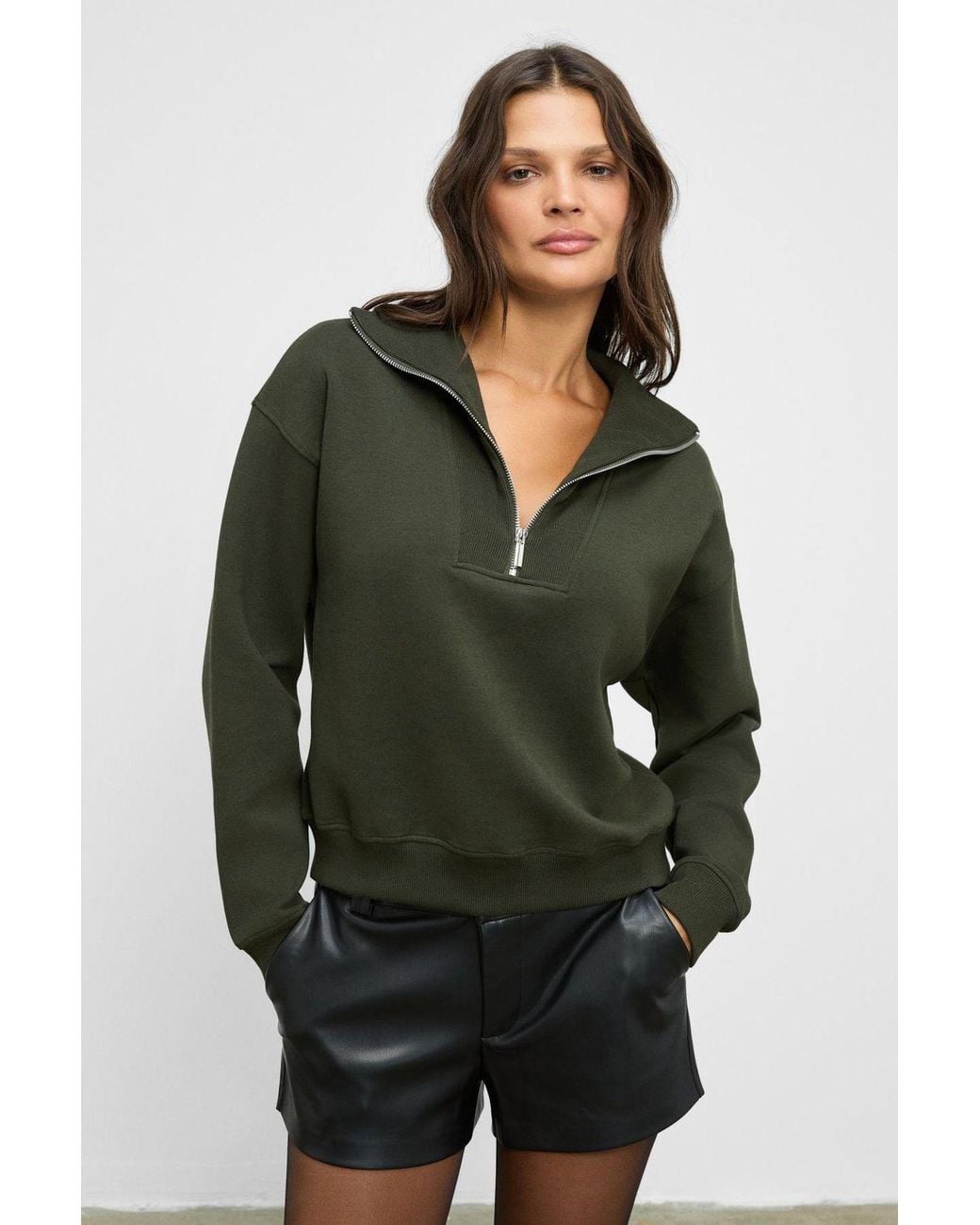Grimelange Green Half Zip Regular Sweatshirt