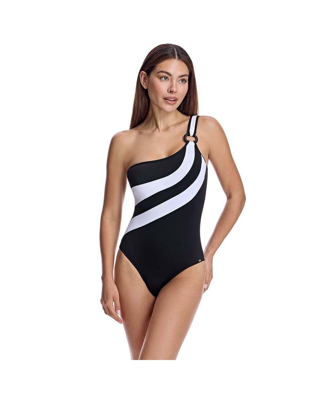 Ory Blue Asymmetrical Swimsuit With Cups W251611