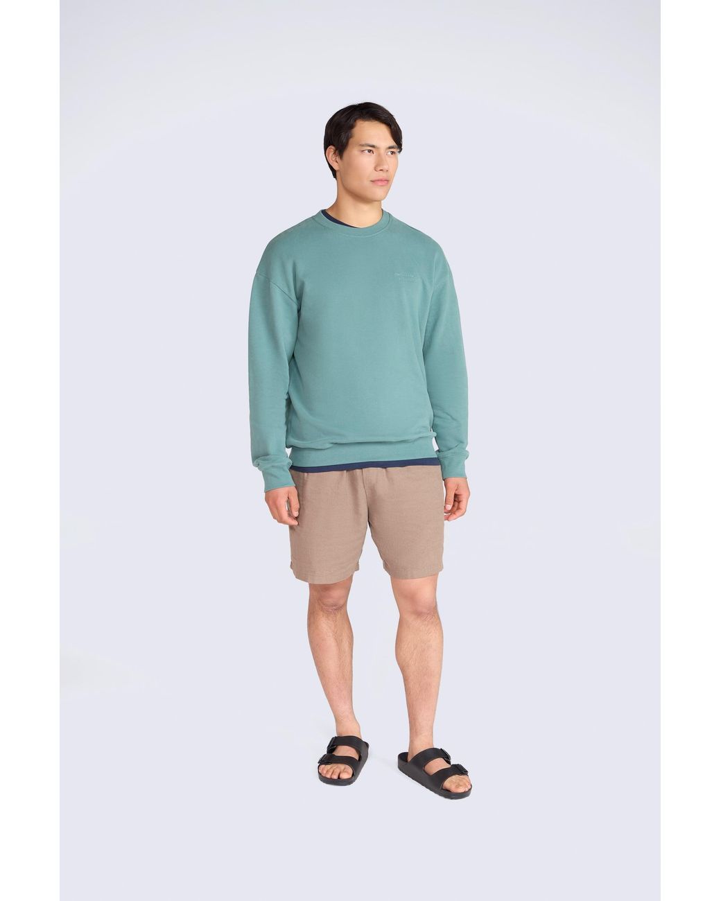 Mountain Warehouse Blue 'Jonah' Drop Shoulder Sweatshirt Casual Lightweight Cotton Pullover Jumper for men