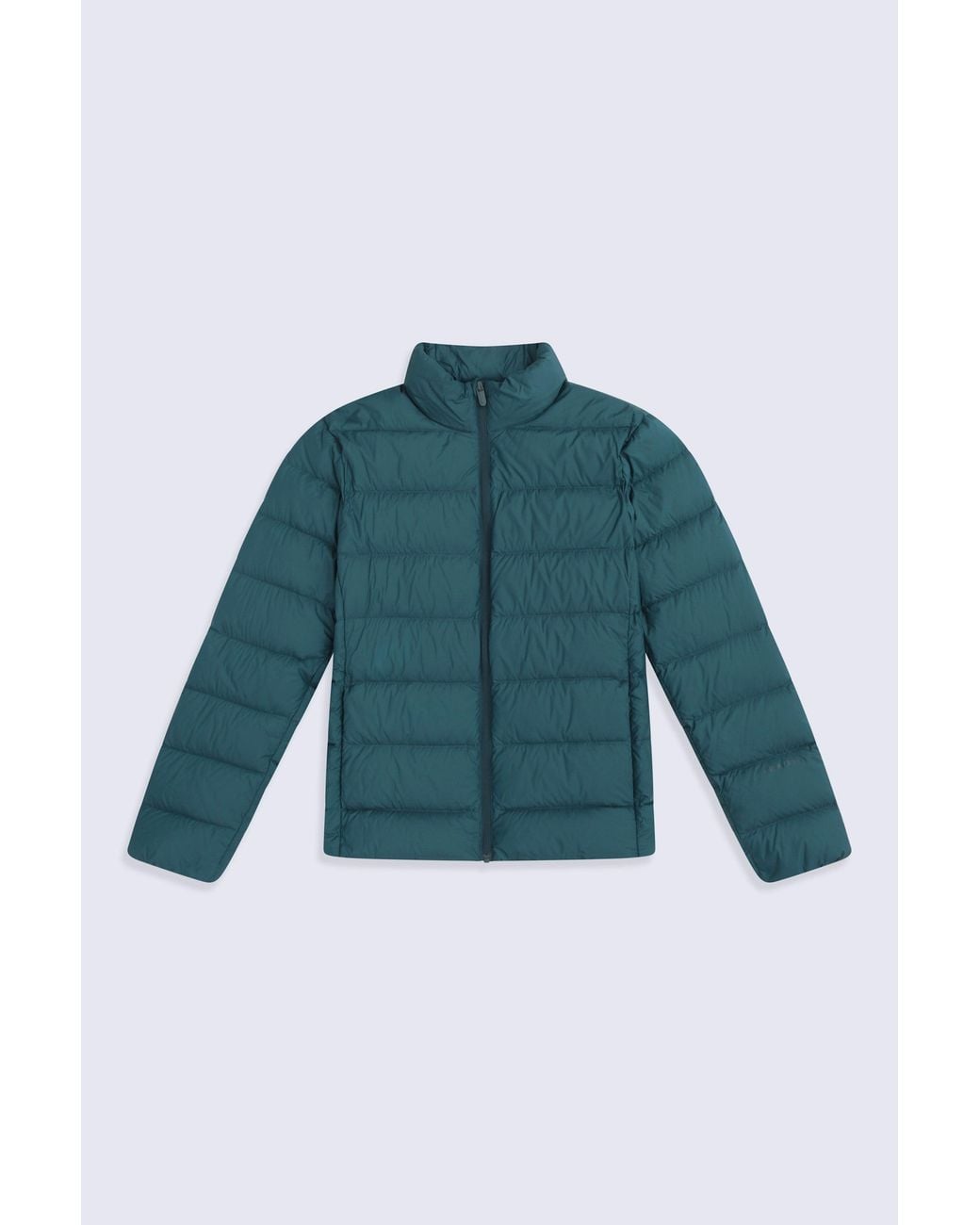 Mountain Warehouse Blue Lightweight Down Jacket Water Resistant Zip Up Hooded Puffer Winter Coat for men