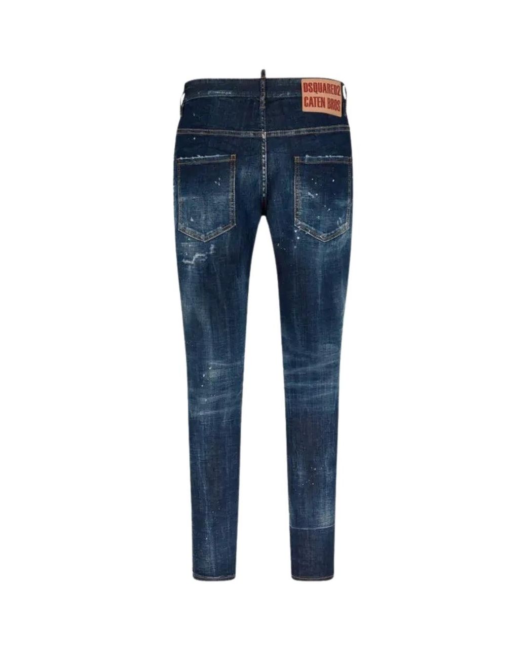 DSquared² Blue Skater Jean Destroyed Reinforced Patch Jeans Cotton for men