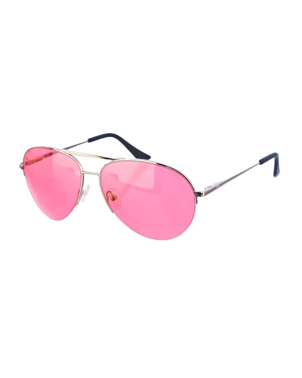 Kypers Pink Maxy Oval-Shaped Metal Sunglasses