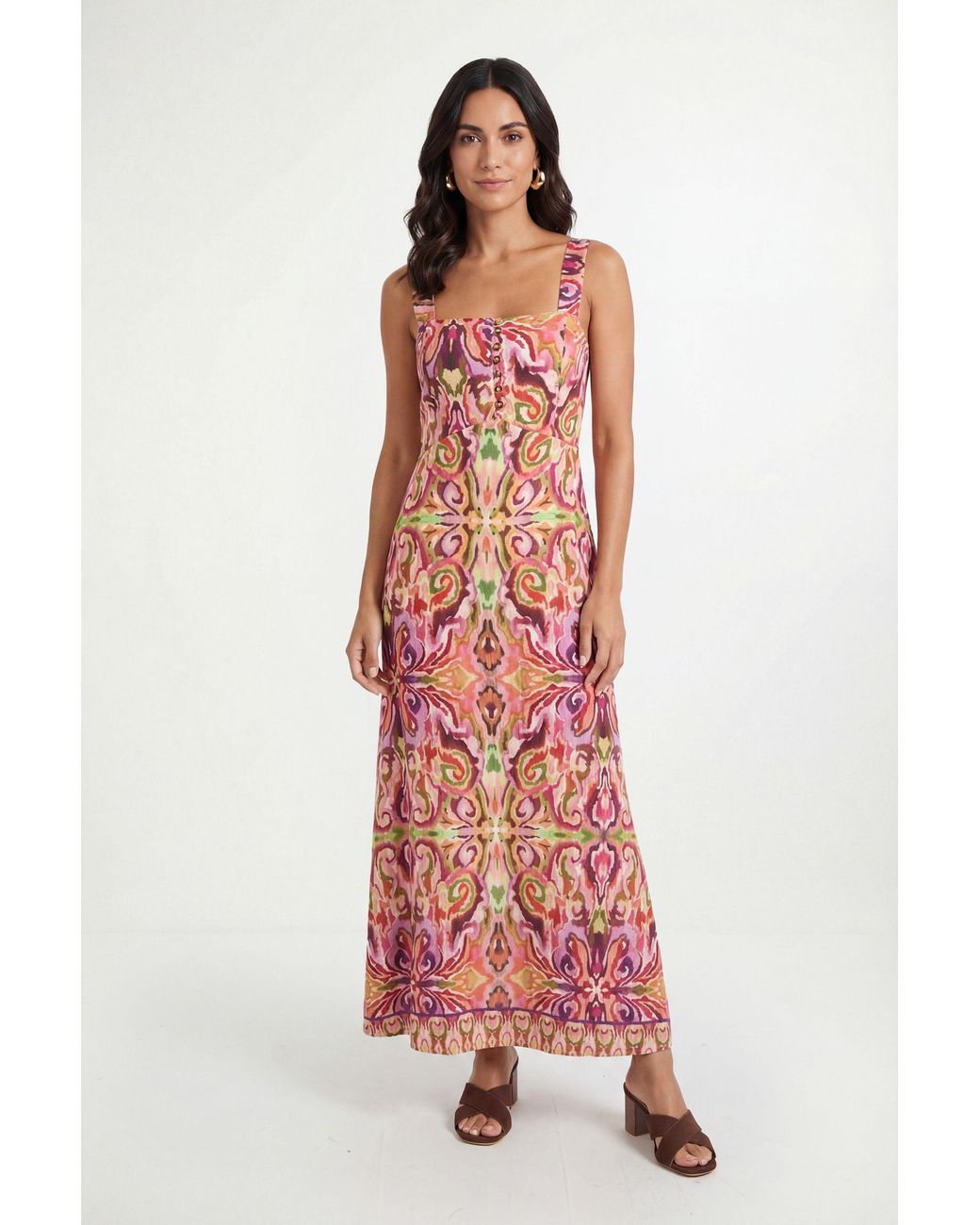 Wallis Red Summer Tropical Print Maxi Dress