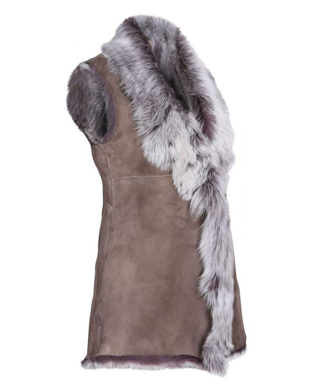 Infinity Leather Brown Toscana Sheepskin Long Gilet-Sorocaba