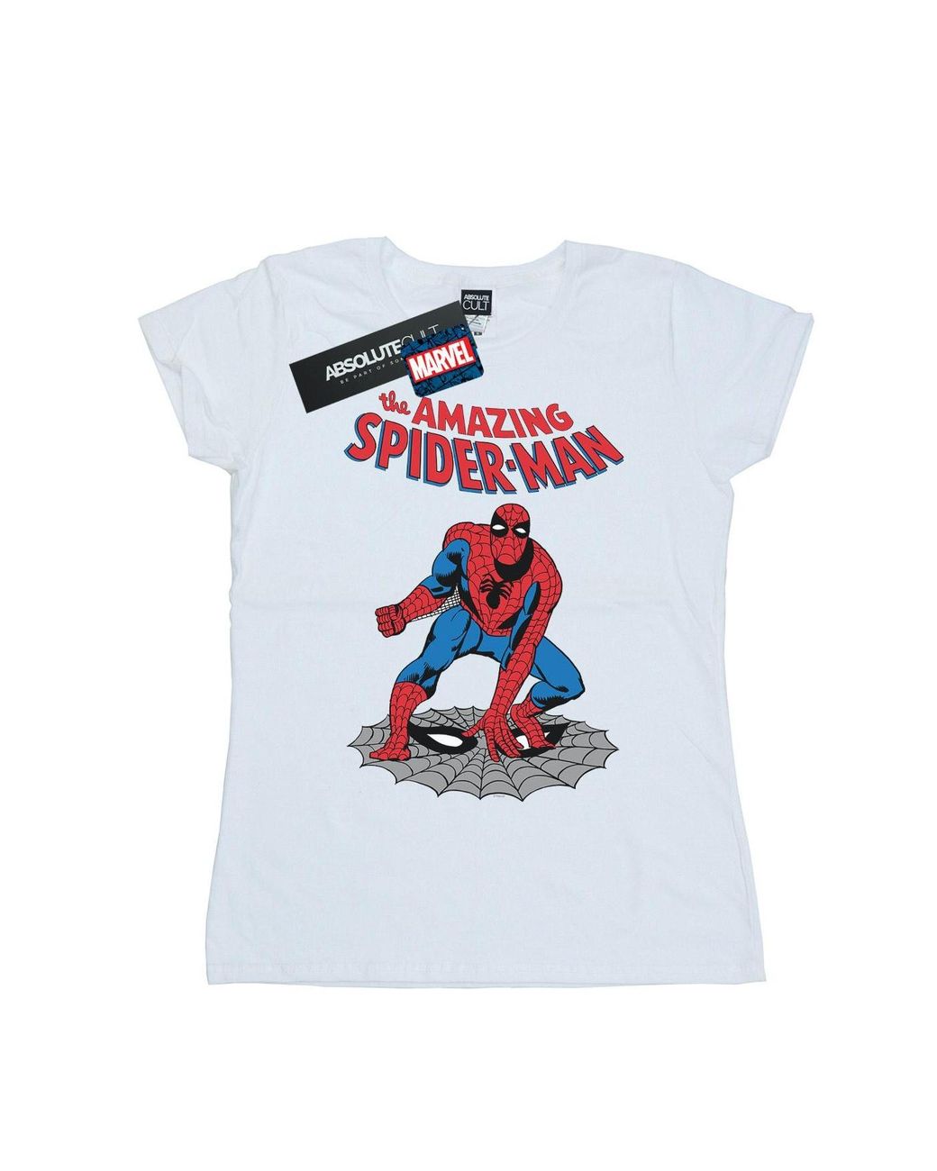 Marvel White Ladies The Amazing Spider- Cotton T-Shirt