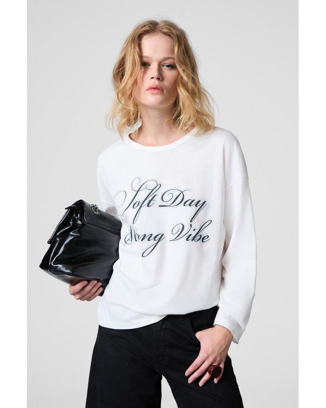 Grimelange White Classic Crew Neck T-Shirt