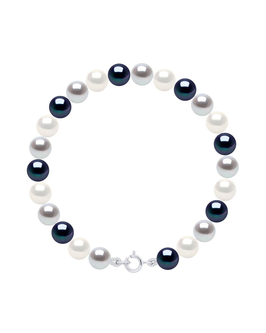 Ateliers Saint Germain Blue Bracelet Of Real Cultured Freshwater Pearls Round 6-7 Mm