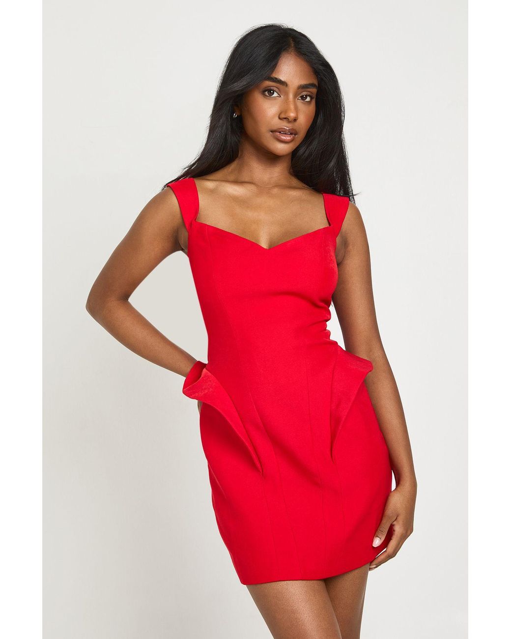 Boohoo Structured Corset Detail Mini Dress