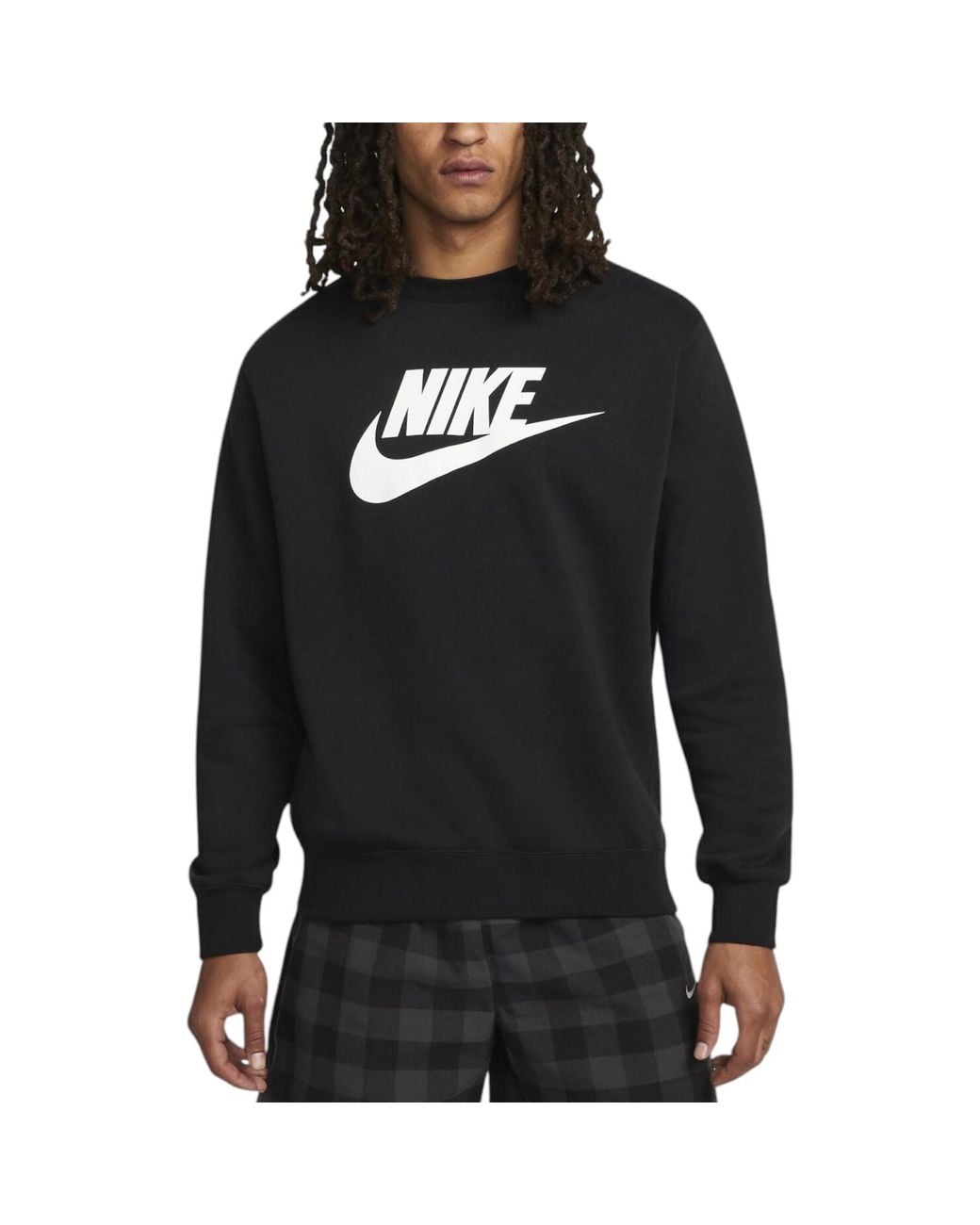 Nike Black Dq4912 Sweatshirt Sportswear Club Fleece Crew Neck Pullover Jumper New for men