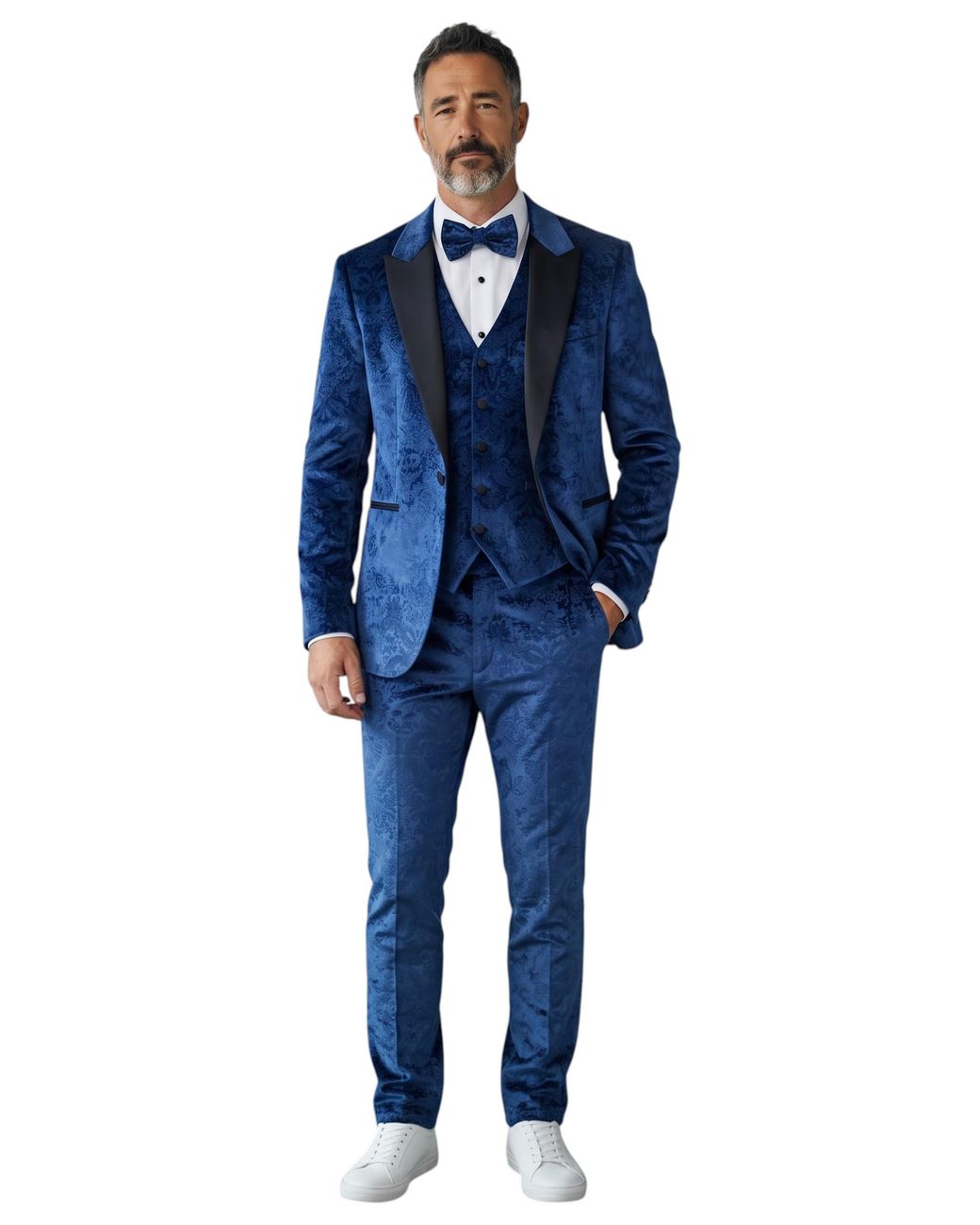TruClothing Blue3 Piece Velvet Wedding Tuxedo Formal Suit for men