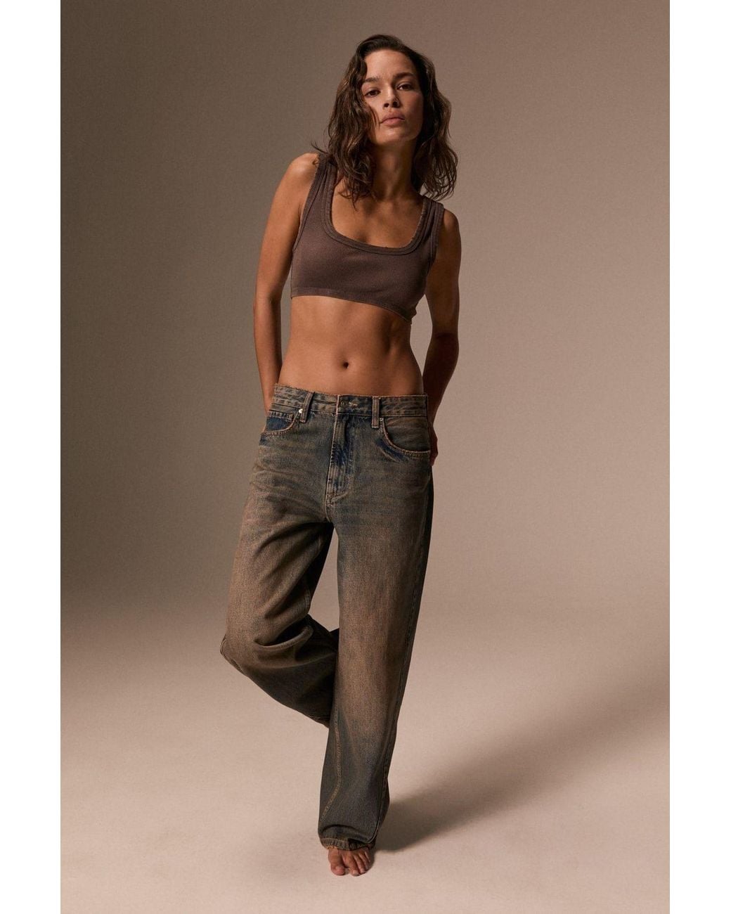 Grimelange Brown Classic Straight Leg Jeans