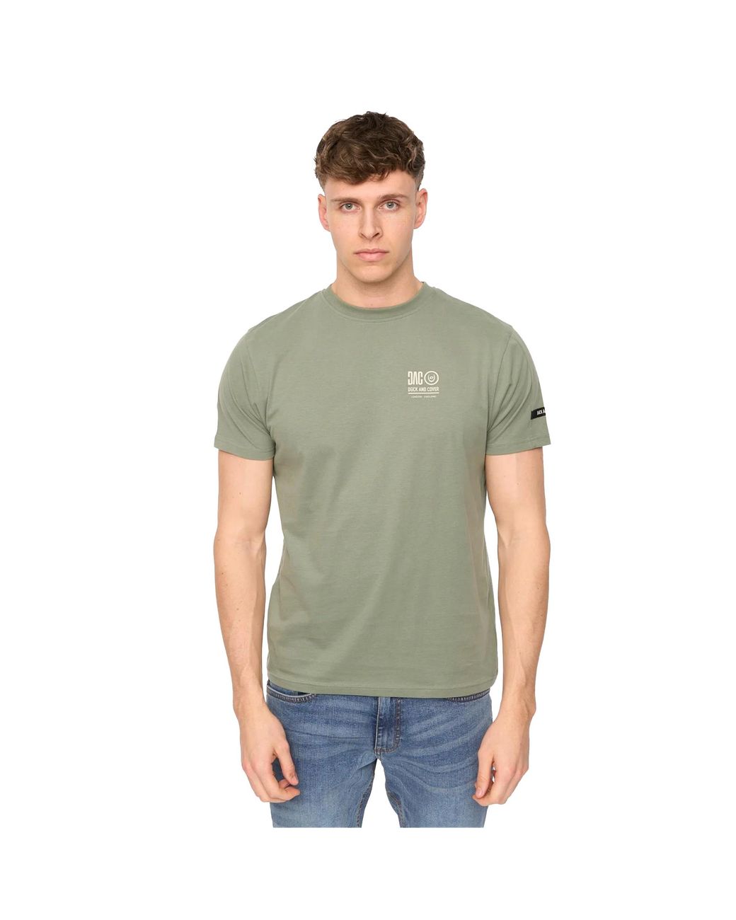 Duck and Cover Green Lynnfold Cotton Everyday T-Shirt for men