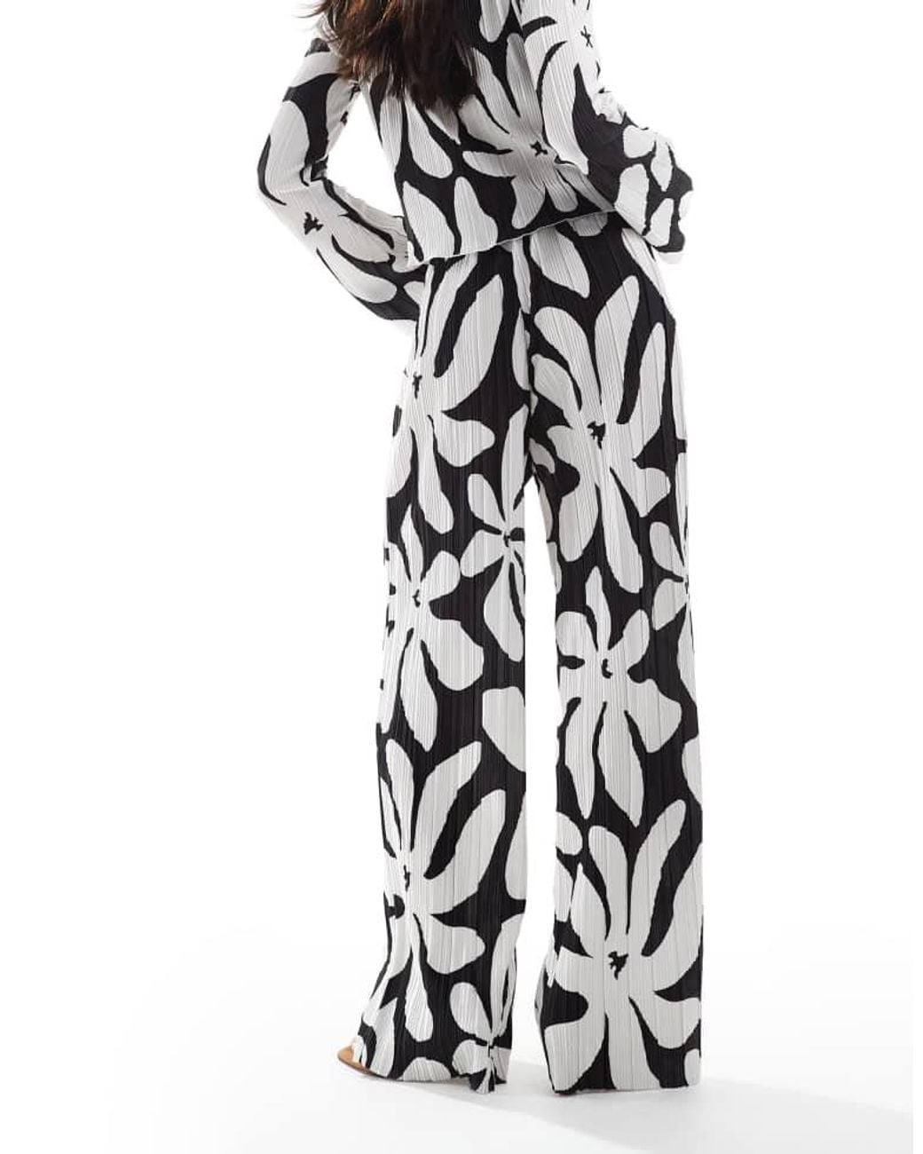 Vero Moda White High Waist Wide Leg Plisse Trouser Co-Ord
