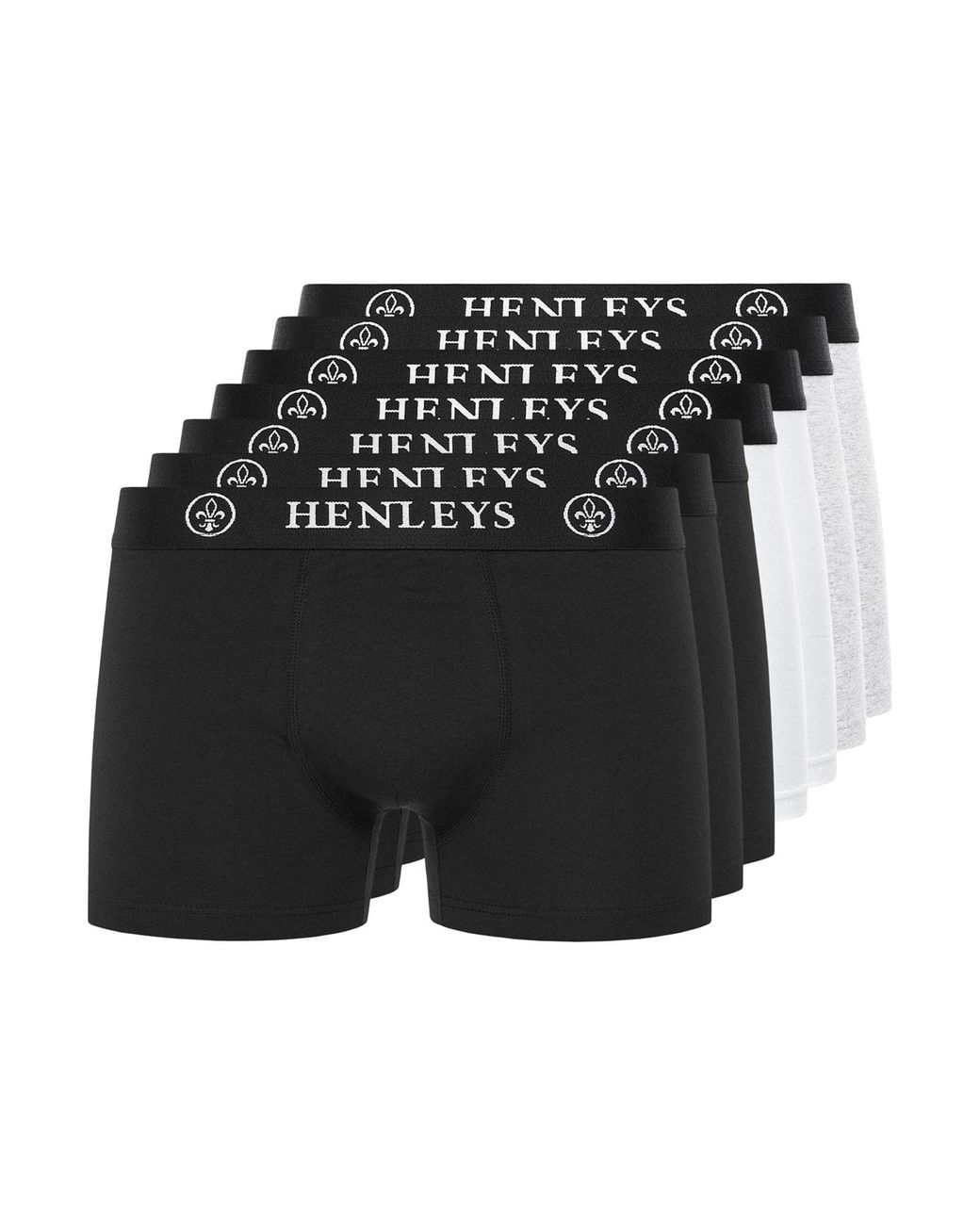 Henleys Black Century Boxers 7Pk for men